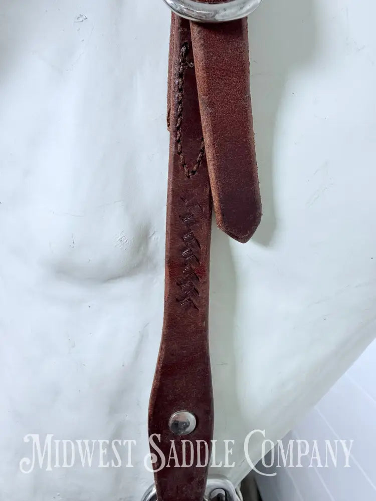 Basketweave Browband Western Leather Headstall - Bridles & Headstalls