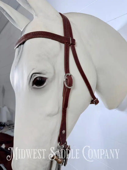 Basketweave Browband Western Leather Headstall - Bridles & Headstalls