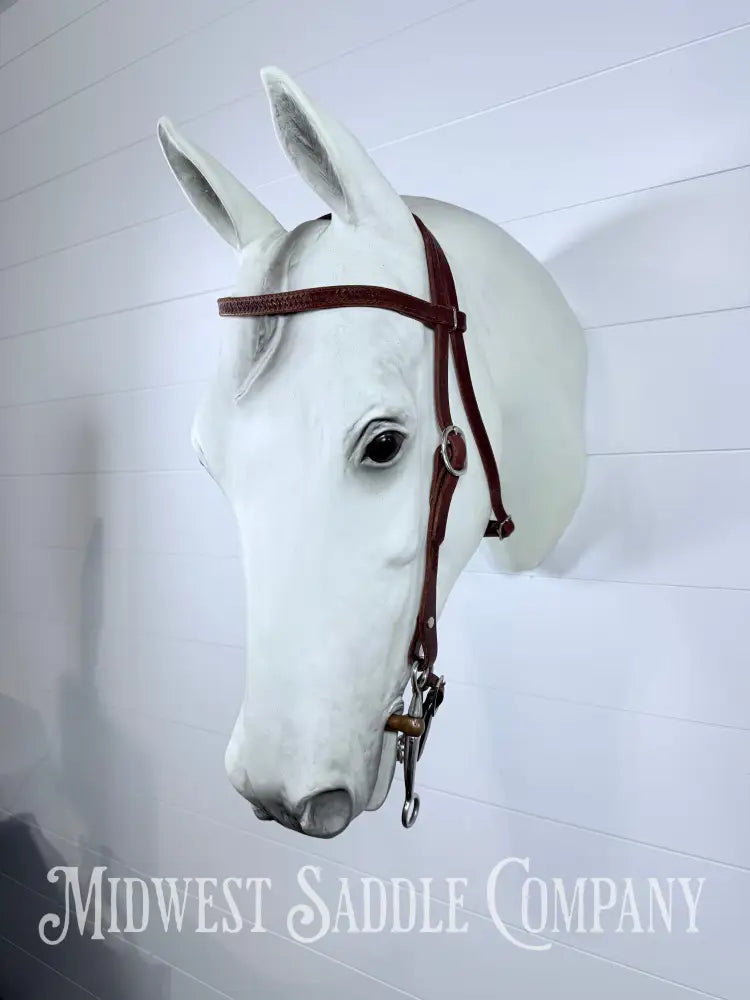 Basketweave Browband Western Leather Headstall - Bridles & Headstalls