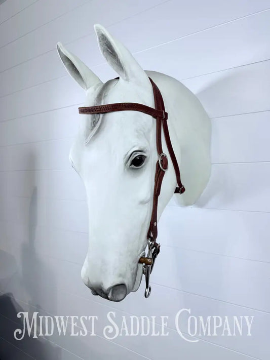 Basketweave Browband Western Leather Headstall - Bridles & Headstalls