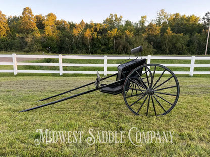Beautiful Amish Maiden Wooden Cart Blue & Black