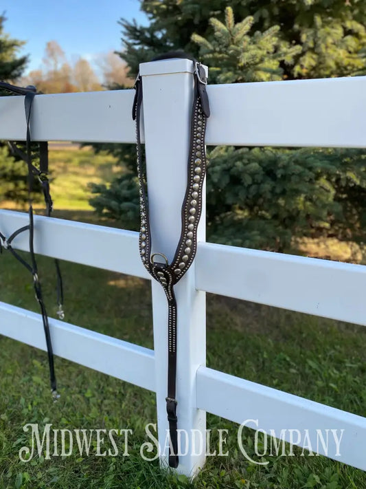 Beautiful Antique Studded Horse Martingale Breast Collar - Vintage Collectible Breast Collar