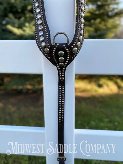 Beautiful Antique Studded Horse Martingale Breast Collar - Vintage Collectible Breast Collar