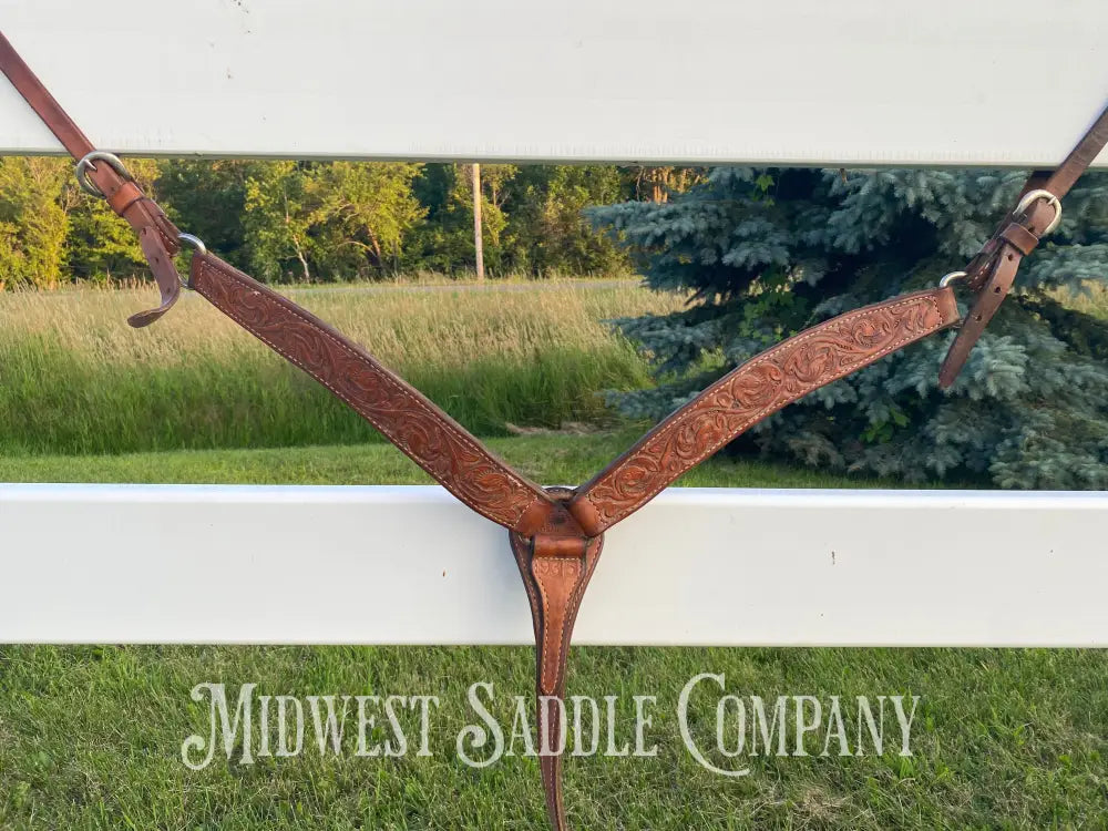 Billy Cook Maker Horse Breast Collar - Floral Leather Tooling