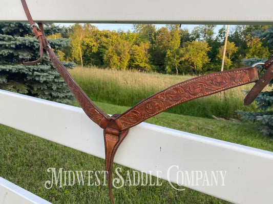 Billy Cook Maker Horse Breast Collar - Floral Leather Tooling