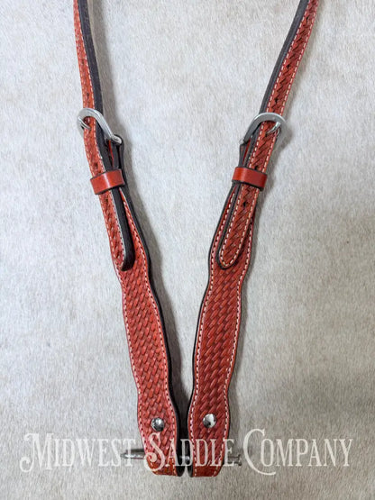 Circle Y Basketweave One Ear Headstall Full Horse Size - Bridles & Headstalls