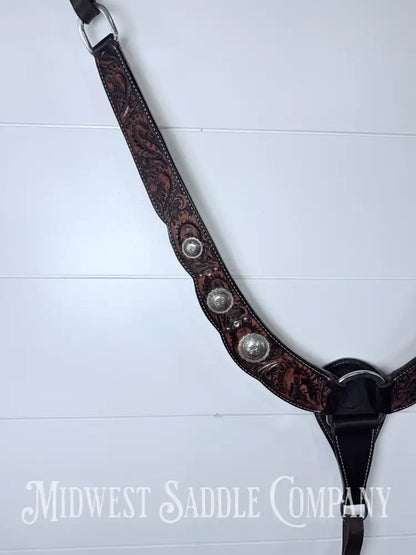 Circle Y Reinsman Sharon Camarillo Acorn Oak Breast Collar Full Horse Size - Breast Collar