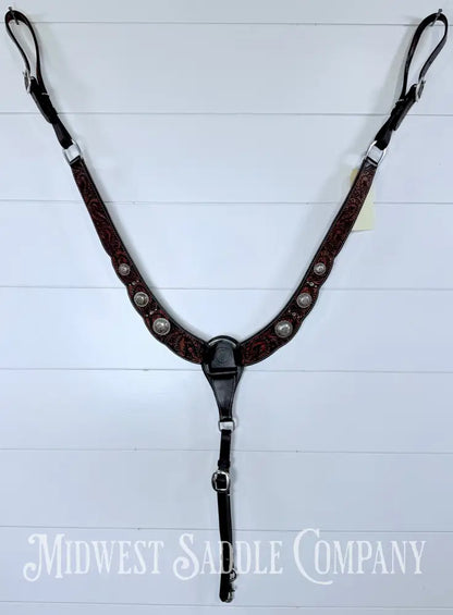Circle Y Reinsman Sharon Camarillo Acorn Oak Breast Collar Full Horse Size - Breast Collar