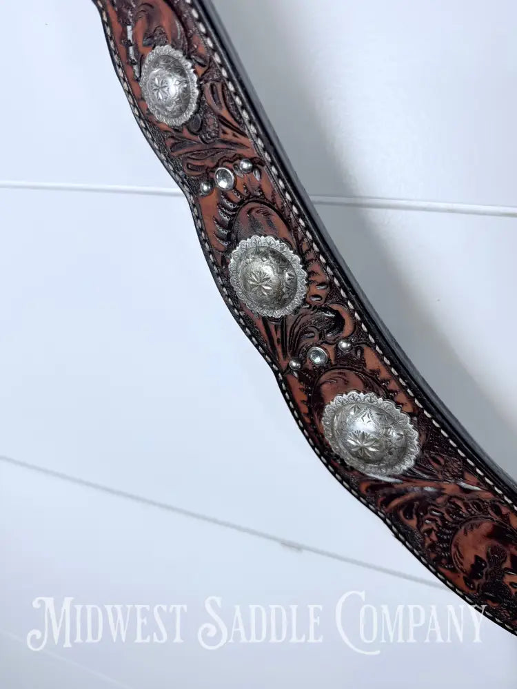 Circle Y Reinsman Sharon Camarillo Acorn Oak Breast Collar Full Horse Size - Breast Collar