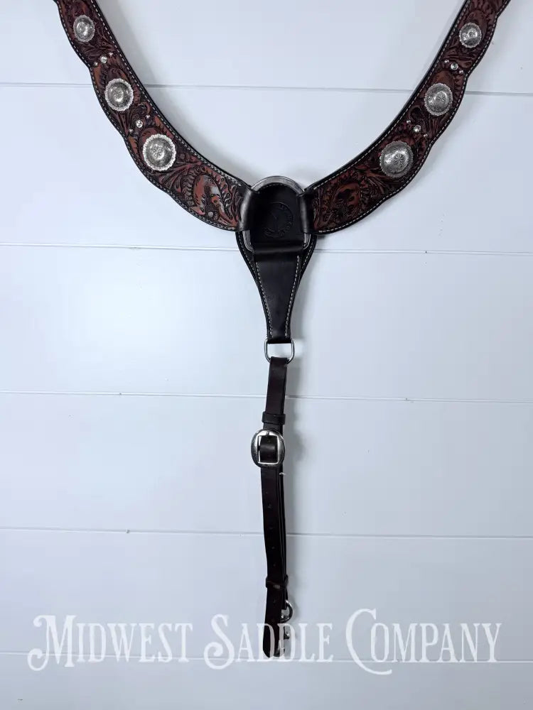 Circle Y Reinsman Sharon Camarillo Acorn Oak Breast Collar Full Horse Size - Breast Collar
