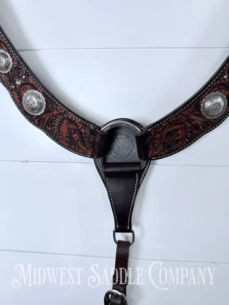 Circle Y Reinsman Sharon Camarillo Acorn Oak Breast Collar Full Horse Size - Breast Collar