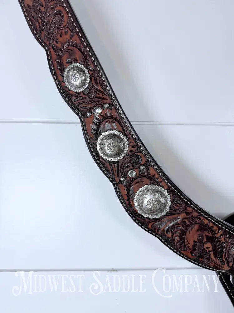 Circle Y Reinsman Sharon Camarillo Acorn Oak Breast Collar Full Horse Size - Breast Collar