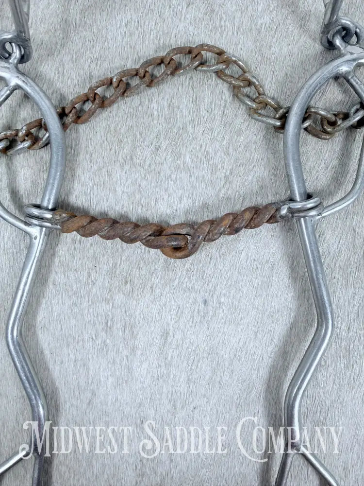 Combination Hackamore Twisted Wire Gag Bit Long Shank 5” Bit