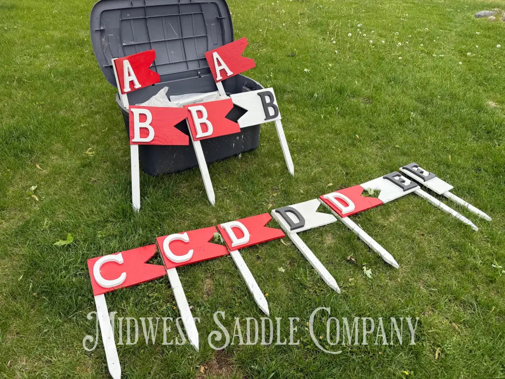 Driving Racking Markers Competitive Carriage Driving Obstacle Markers, Set of 28 Stakes, Lette ...