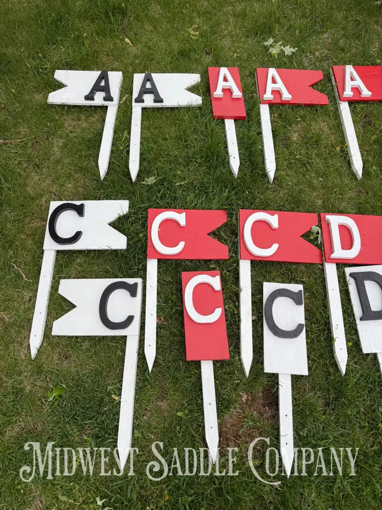 Competitive Carriage Driving Obstacle Markers, Set of 28 Stakes, Lette ...