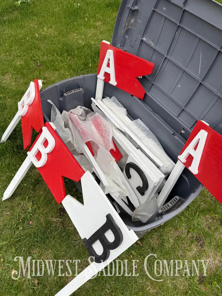 Driving Racking Markers Competitive Carriage Driving Obstacle Markers, Set of 28 Stakes, Lette ...