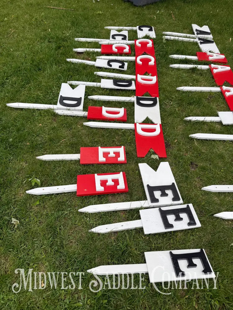 Driving Racking Markers Competitive Carriage Driving Obstacle Markers, Set of 28 Stakes, Lette ...