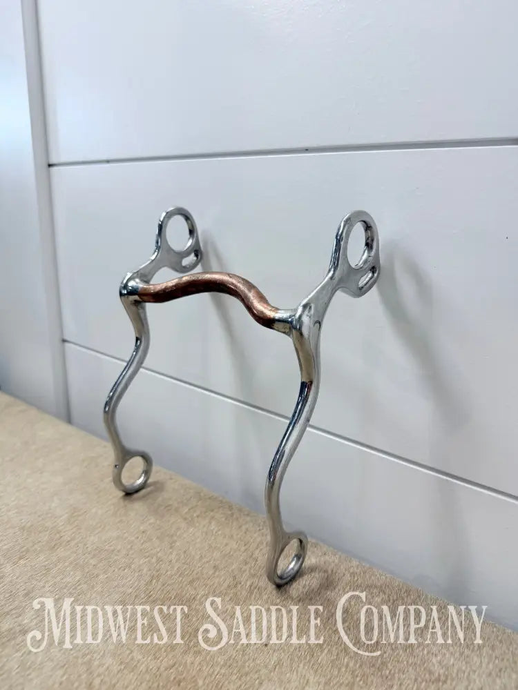 Copper Mullen Mouth S-Shank Curb Gaited Walking Horse Bit 5” - Bit
