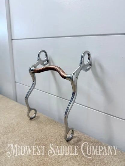 Copper Mullen Mouth S-Shank Curb Gaited Walking Horse Bit 5” - Bit