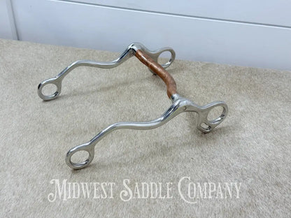 Copper Mullen Mouth S-Shank Curb Gaited Walking Horse Bit 5” - Bit