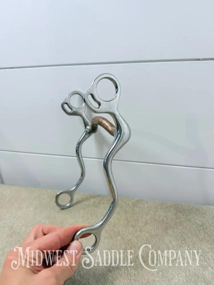 Copper Mullen Mouth S-Shank Curb Gaited Walking Horse Bit 5” - Bit