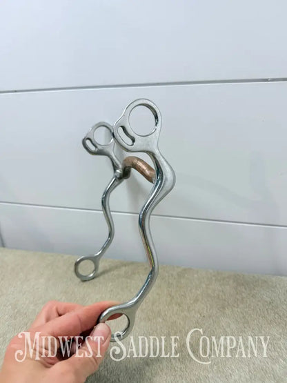 Copper Mullen Mouth S-Shank Curb Gaited Walking Horse Bit 5” - Bit