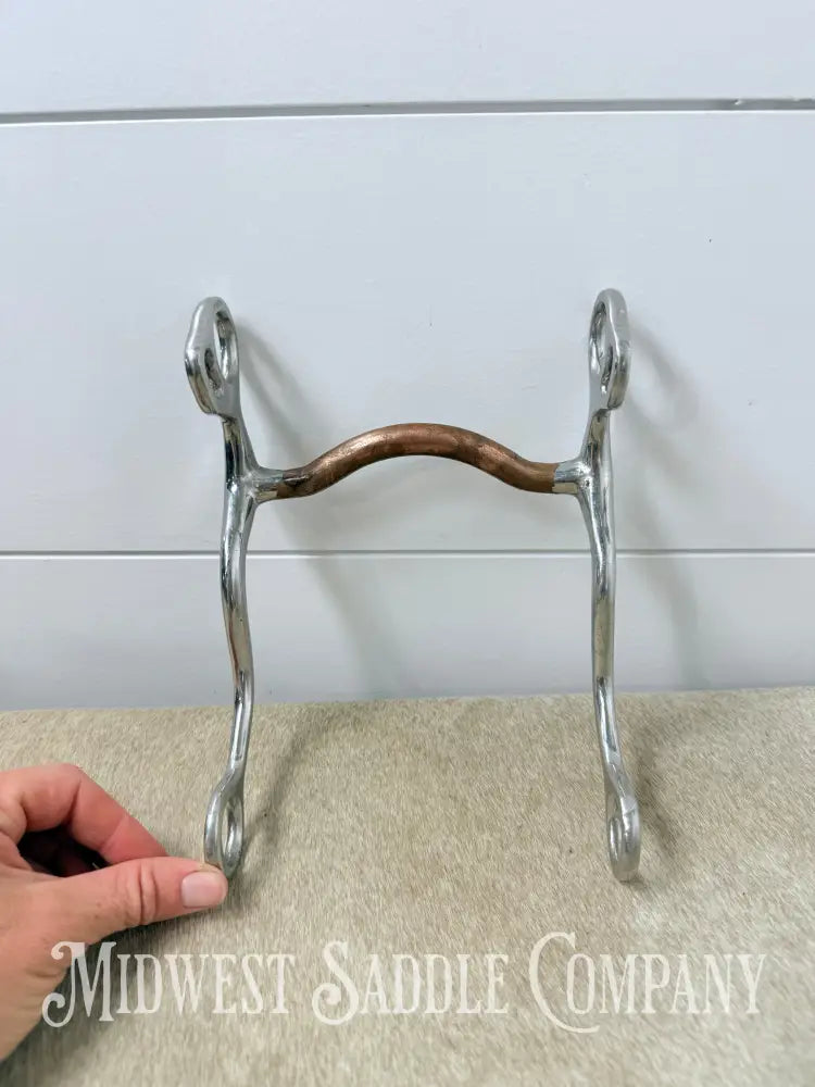 Copper Mullen Mouth S-Shank Curb Gaited Walking Horse Bit 5” - Bit