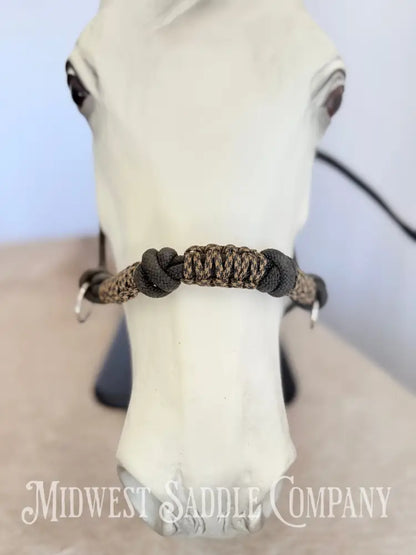 Custom Braided Rope Halter Side Pull 4 Knots - Large Horse Size Halter