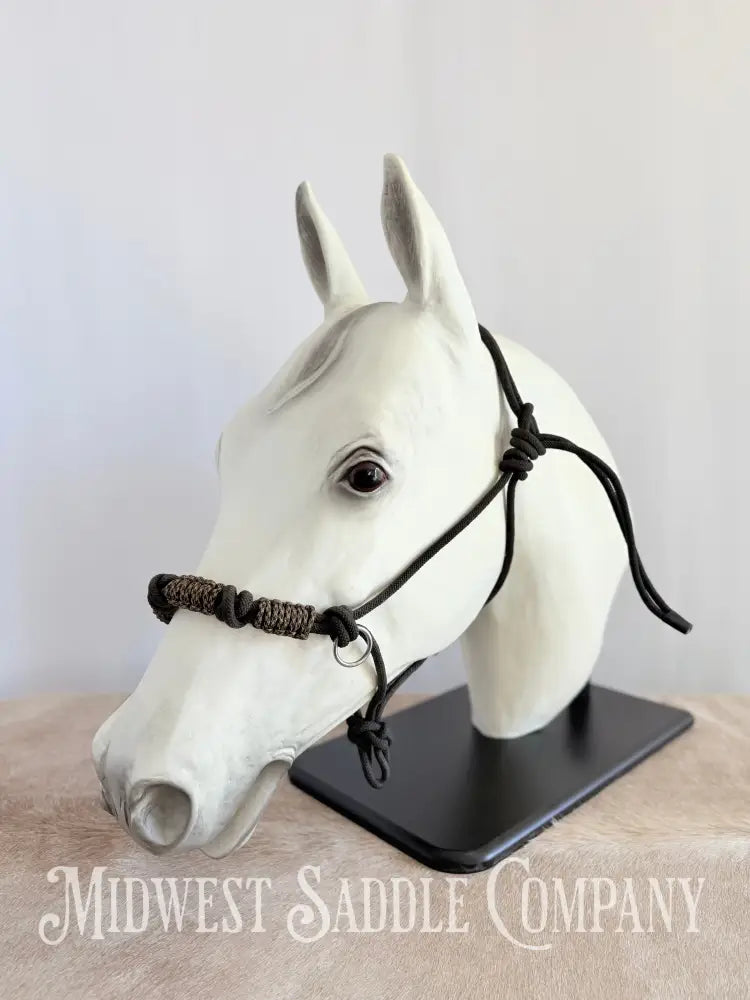 Custom Braided Rope Halter Side Pull 4 Knots - Large Horse Size Halter