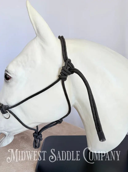 Custom Braided Rope Halter Side Pull 4 Knots - Large Horse Size Halter