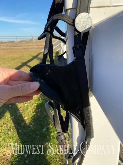 Donkey Driving Harness Leather Bridle with Blinders Driving Harness