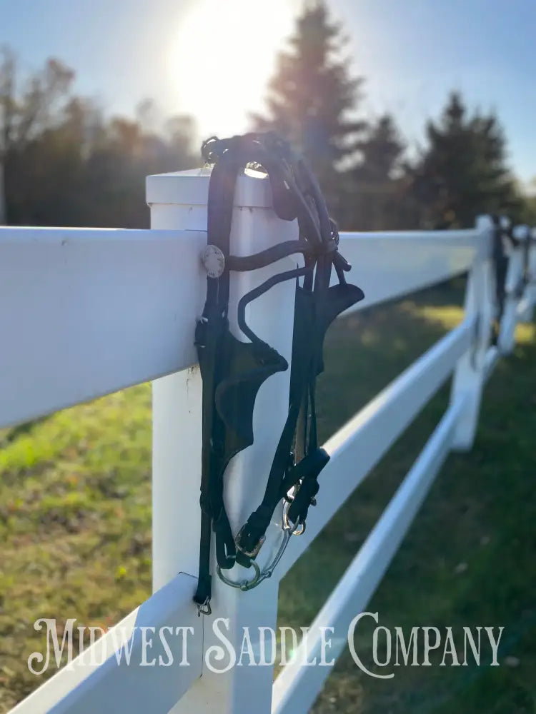 Donkey Driving Harness Leather Bridle with Blinders Driving Harness