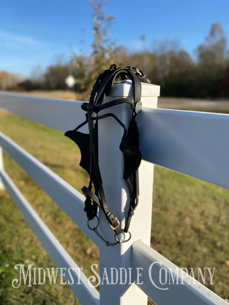 Donkey Driving Harness Leather Bridle with Blinders Driving Harness