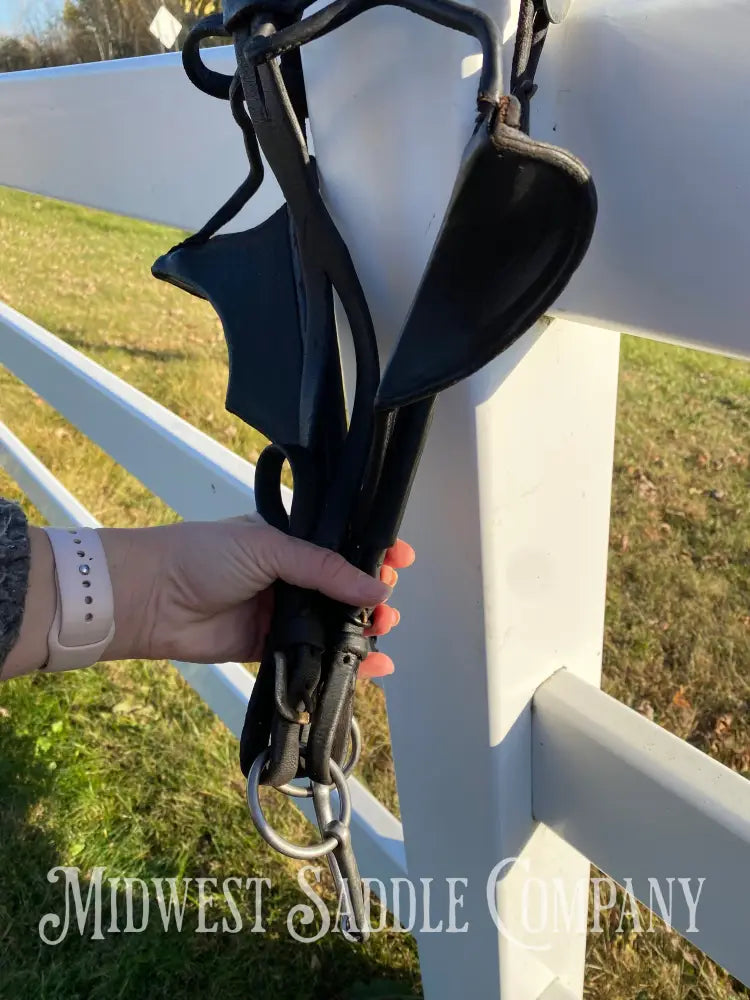 Donkey Driving Harness Leather Bridle with Blinders Driving Harness