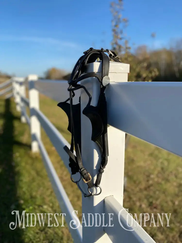 Donkey Driving Harness Leather Bridle with Blinders Driving Harness
