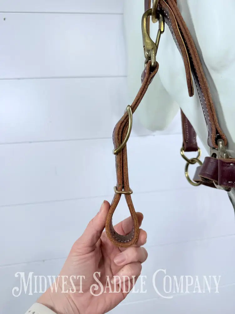 Double Stitched Halter Bridle Combination Western Trail Headstall Full Horse Size - Bridles & Headstalls