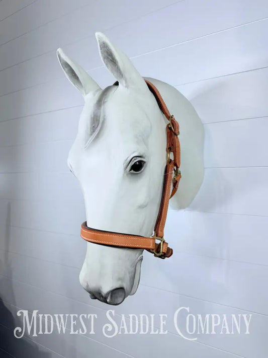 Fully Adjustable Padded Leather Halter Large Horse Size - Halter