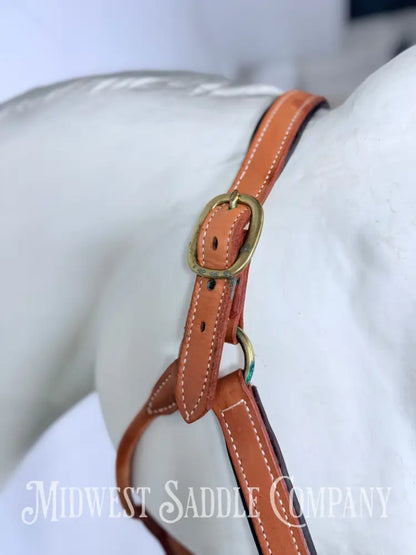 Fully Adjustable Padded Leather Halter Large Horse Size - Halter