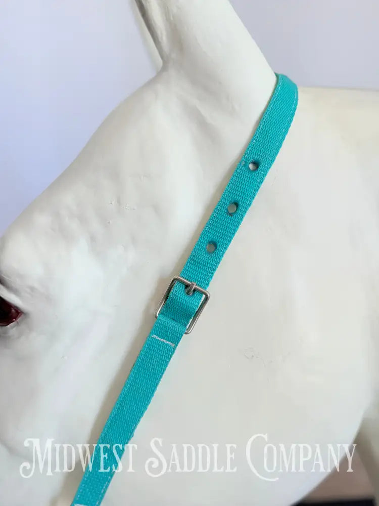 Hot Headstalls Brand One Ear Nylon Headstall Teal - Horse Size Bridles & Headstalls