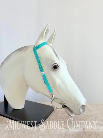 Hot Headstalls Brand One Ear Nylon Headstall Teal - Horse Size Bridles & Headstalls