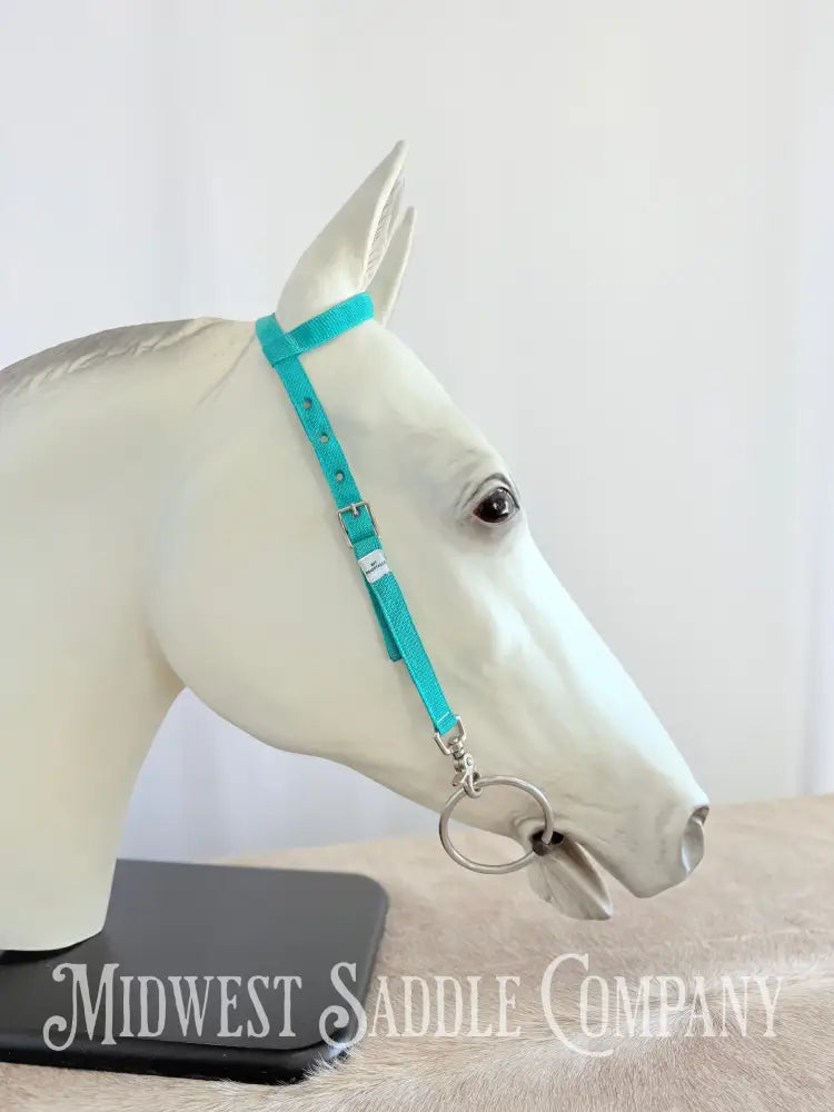 Hot Headstalls Brand One Ear Nylon Headstall Teal - Horse Size Bridles & Headstalls