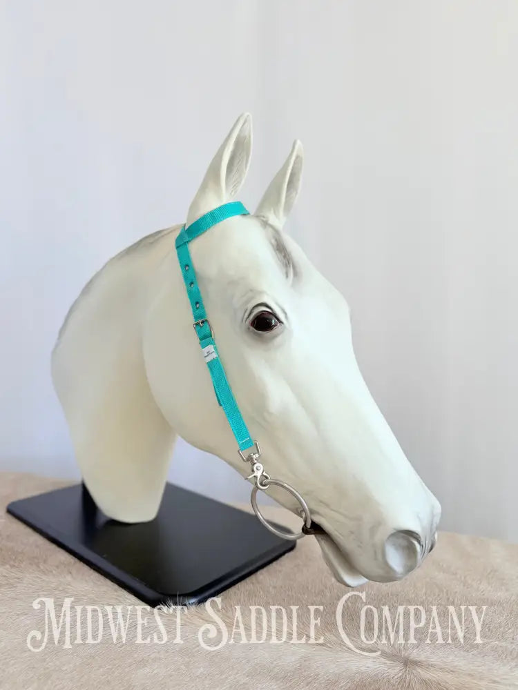 Hot Headstalls Brand One Ear Nylon Headstall Teal - Horse Size Bridles & Headstalls