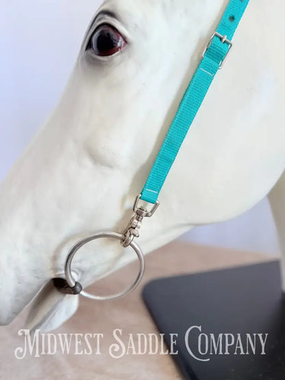 Hot Headstalls Brand One Ear Nylon Headstall Teal - Horse Size Bridles & Headstalls