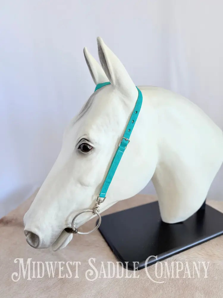 Hot Headstalls Brand One Ear Nylon Headstall Teal - Horse Size Bridles & Headstalls