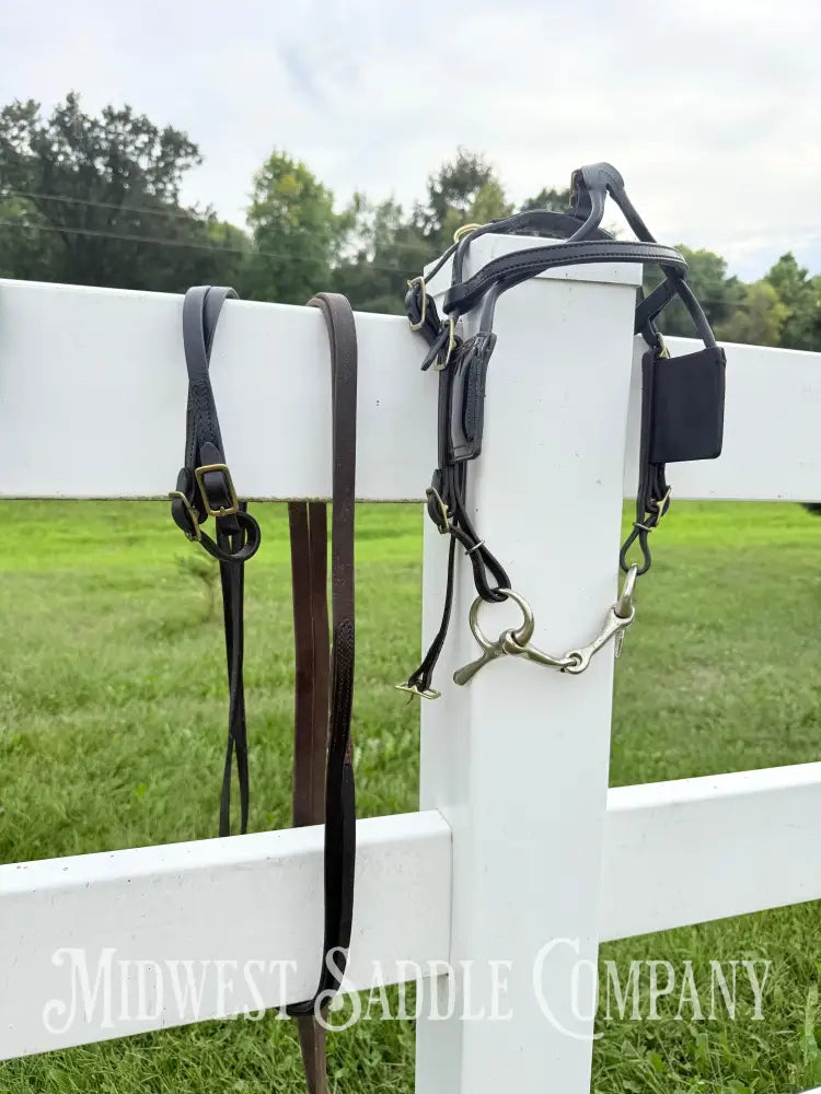 Leather Class A Miniature Horse Padded Driving Harness Brass Hardware - Driving Harness