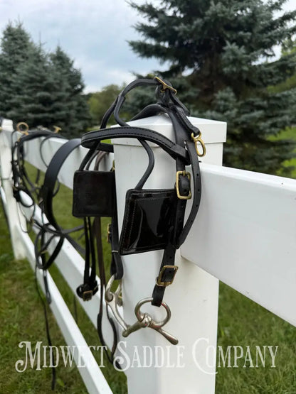 Leather Class A Miniature Horse Padded Driving Harness Brass Hardware - Driving Harness