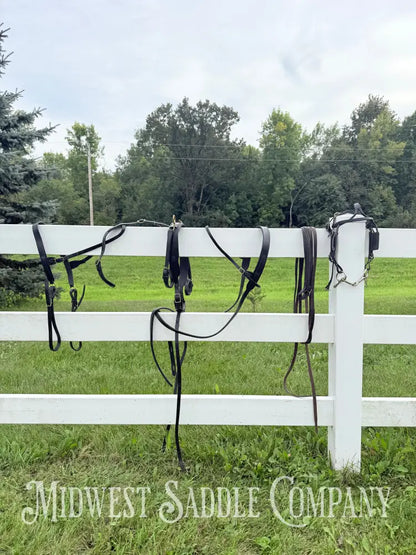 Leather Class A Miniature Horse Padded Driving Harness Brass Hardware - Driving Harness