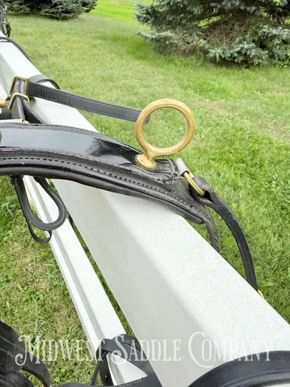 Leather Class A Miniature Horse Padded Driving Harness Brass Hardware - Driving Harness