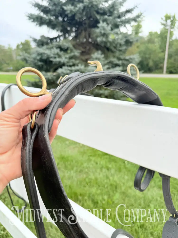 Leather Class A Miniature Horse Padded Driving Harness Brass Hardware - Driving Harness