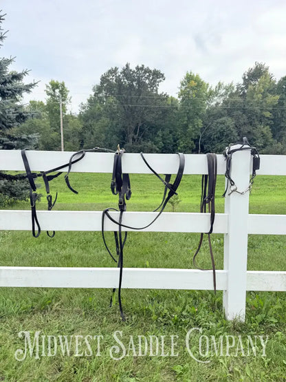 Leather Class A Miniature Horse Padded Driving Harness Brass Hardware - Driving Harness